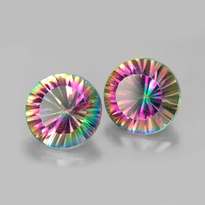 Gemas de Cuarzo Místico Arcoíris superior natural de  ct, Corte Redondo, VVS-VS