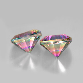 Gemas de Cuarzo Místico Arcoíris superior natural de  ct, Corte Redondo, VVS-VS