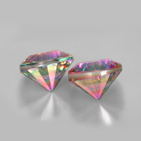 Gemas de cuarzo místico multicolor natural de  ct, corte redondo, VVS-VS