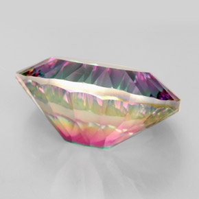 Cuarzo místico multicolor natural de 11,63 ct, corte óvalo, VVS