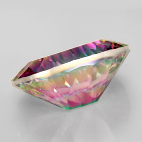 Cuarzo místico multicolor natural de 10,99 ct, corte óvalo, VVS