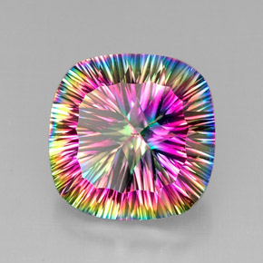 Cuarzo Místico Arcoíris superior natural de 27.53 ct, Corte Cojín, VVS-VS
