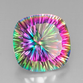 Cuarzo místico multicolor natural de 28,01 ct, corte cojín, VVS-VS