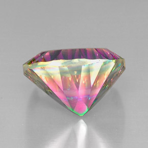 Cuarzo místico multicolor natural de 28,01 ct, corte cojín, VVS-VS