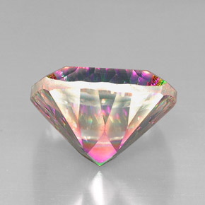 Cuarzo místico multicolor natural de 28,41 ct, corte cojín, VVS-VS