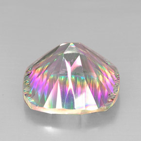 Cuarzo místico multicolor natural de 28,40 ct, corte cojín, VVS-VS
