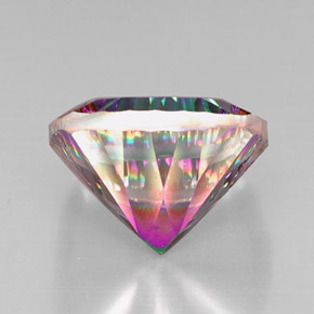 Cuarzo místico multicolor natural de 28,84 ct, corte cojín, VVS-VS