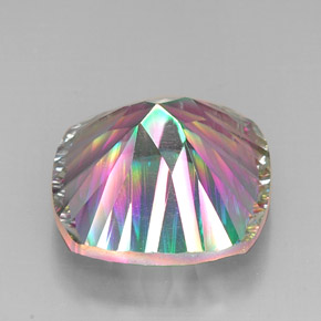 Cuarzo místico multicolor natural de 30,71 ct, corte cojín, VVS-VS