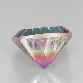 Cuarzo místico multicolor natural de 30,84 ct, corte cojín, VS