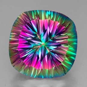 Cuarzo místico multicolor natural de 32,97 ct, corte cojín, VVS-VS