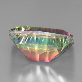 Cuarzo místico multicolor natural de 37,43 ct, corte esmeralda, VVS-VS