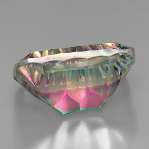 Cuarzo místico multicolor natural de 38,06 ct, corte esmeralda, VVS-VS
