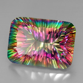 Cuarzo místico multicolor natural de 38,22 ct, corte esmeralda, VVS-VS