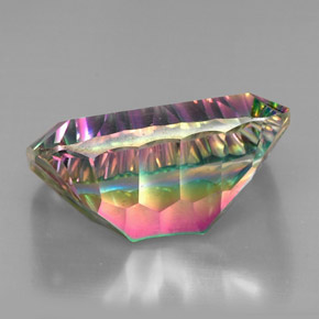 Cuarzo místico multicolor natural de 38,22 ct, corte esmeralda, VVS-VS