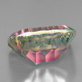 Cuarzo místico multicolor natural de 38,59 ct, corte esmeralda, VS