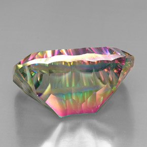 Cuarzo Místico Arcoíris superior natural de 38.97 ct, corte esmeralda, VVS-VS