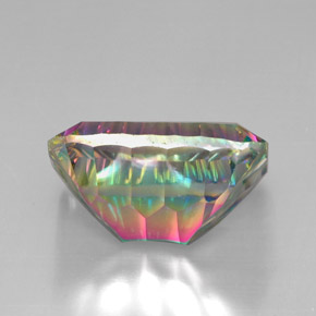 Cuarzo místico multicolor natural de 39,83 ct, corte esmeralda, VVS-VS
