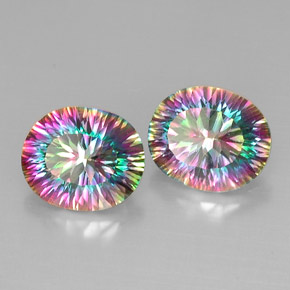 Gemas de Cuarzo Místico Arcoíris superior natural de  ct, Corte Óvalo, VVS-VS