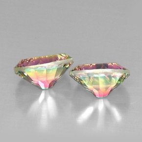 Gemas de cuarzo místico multicolor natural de  ct, corte óvalo, VVS-VS
