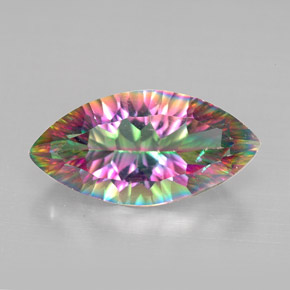 Cuarzo místico multicolor natural de 3,79 ct, marquesa, VS