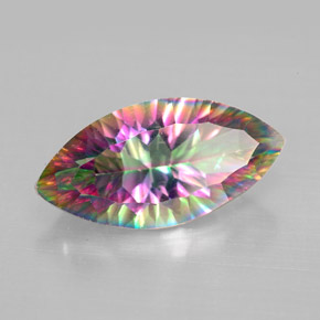 Cuarzo místico multicolor natural de 3,79 ct, marquesa, VS