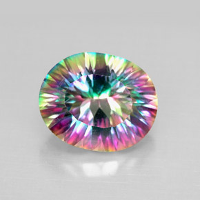 Cuarzo místico multicolor natural de 4,59 ct, corte óvalo, VS