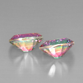 Gemas de cuarzo místico multicolor natural de  ct, corte óvalo, VVS-VS