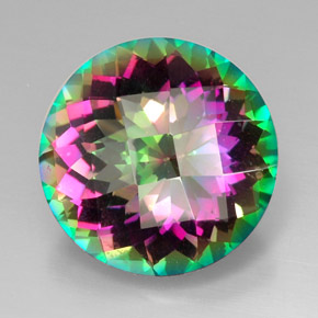 Cuarzo místico multicolor natural de 31,30 ct, corte redondo, VVS-VS