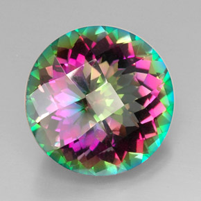 Cuarzo místico multicolor natural de 31,30 ct, corte redondo, VVS-VS