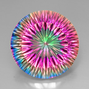 Cuarzo místico multicolor natural de 47,70 ct, corte redondo, VVS-VS