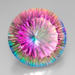 Cuarzo místico multicolor natural de 50,70 ct, corte redondo, VVS-VS