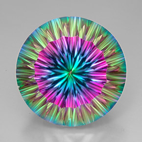 Cuarzo místico multicolor natural de 94,00 ct, corte redondo, VVS-VS