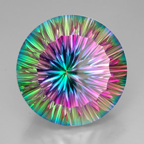 Cuarzo místico multicolor natural de 94,00 ct, corte redondo, VVS-VS