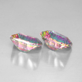 Gemas de cuarzo místico multicolor natural de  ct, corte esmeralda, VVS