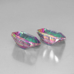 Gemas de cuarzo místico multicolor natural de  ct, corte esmeralda, VVS-VS
