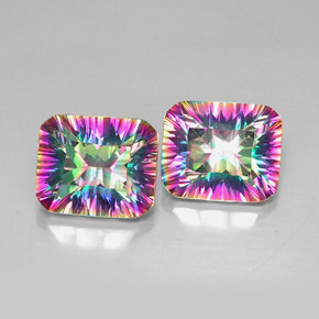 Gemas de Cuarzo Místico Arcoíris superior natural de  ct, corte esmeralda, VVS