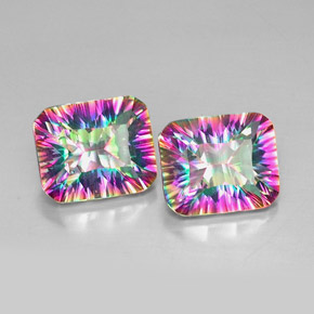 Gemas de Cuarzo Místico Arcoíris superior natural de  ct, corte esmeralda, VVS