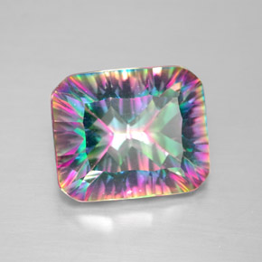 Cuarzo Místico Arcoíris superior natural de 5.60 ct, corte esmeralda, VVS