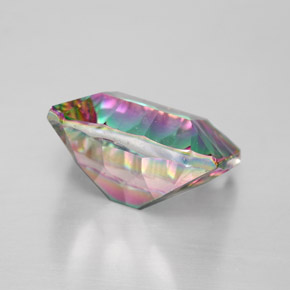Cuarzo místico multicolor natural de 5,55 ct, corte esmeralda, VVS