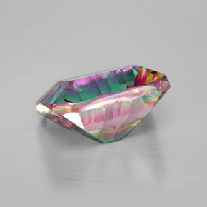 Cuarzo místico multicolor natural de 5,59 ct, corte esmeralda, VVS