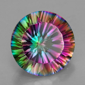 Cuarzo Místico Arcoíris superior natural de 6.86 ct, Corte Redondo, VVS-VS