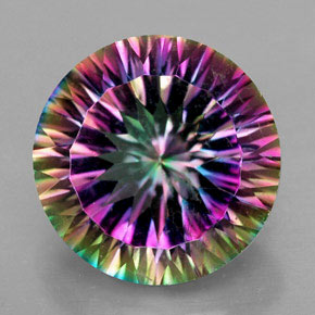 Cuarzo Místico Arcoíris superior natural de 7.77 ct, Corte Redondo, VVS-VS