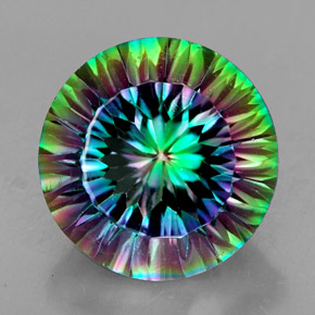 Cuarzo místico multicolor natural de 7,69 ct, corte redondo, VVS-VS