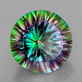 Cuarzo místico multicolor natural de 7,69 ct, corte redondo, VVS-VS