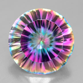 Cuarzo místico multicolor natural de 7,08 ct, corte redondo, VVS