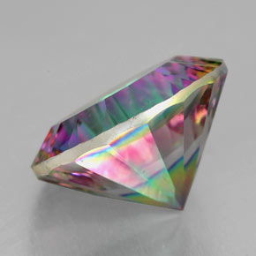 Cuarzo místico multicolor natural de 6,96 ct, corte redondo, VVS