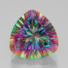 Cuarzo místico multicolor natural de 7,53 ct, trillón, VVS-VS
