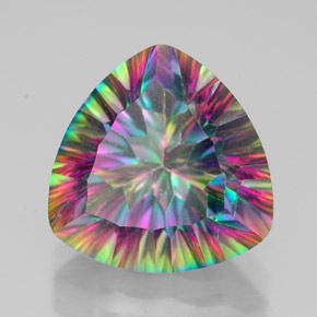Cuarzo místico multicolor natural de 7,53 ct, trillón, VVS-VS