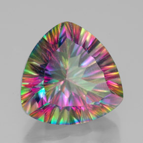 Cuarzo místico multicolor natural de 7,33 ct, trillón, VVS-VS