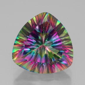 Cuarzo místico multicolor natural de 7,44 ct, trillón, VVS